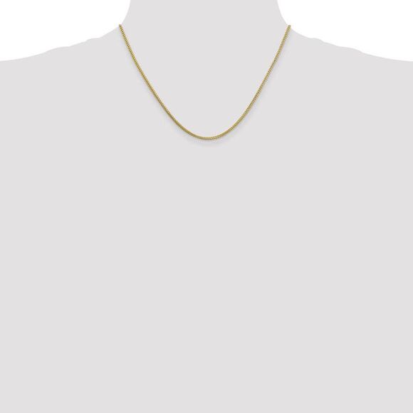 1.3mm 10k Yellow Gold Solid Franco Chain Necklace, 18 Inch - Picture 2 of 8